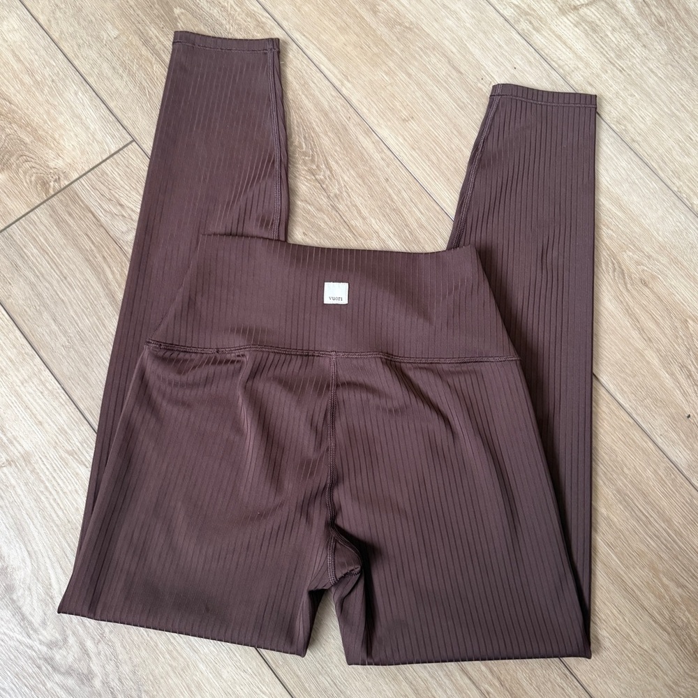 Vuori Inversion Rib Ribbed Legging In Java Brown … - image 3